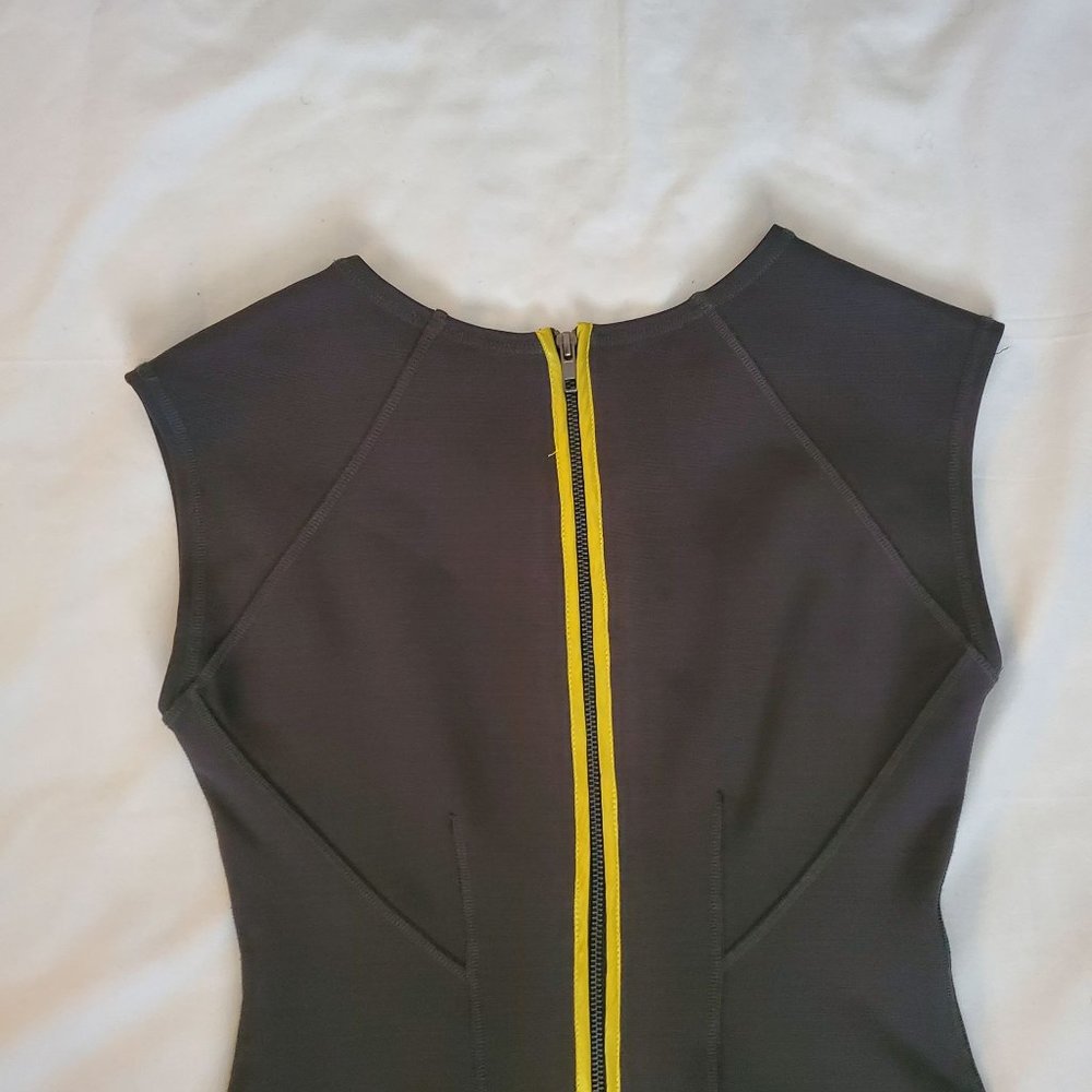 French Connection Women's T-Monique Stretch Cap Sleeve Dress Ebony/Soleil Size 8 - Picture 6 of 13